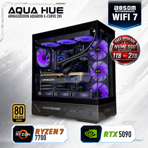 Armaggeddon Gaming PC - AMD Ryzen 7 7700 + RTX 5090 | Custom Built Desktop