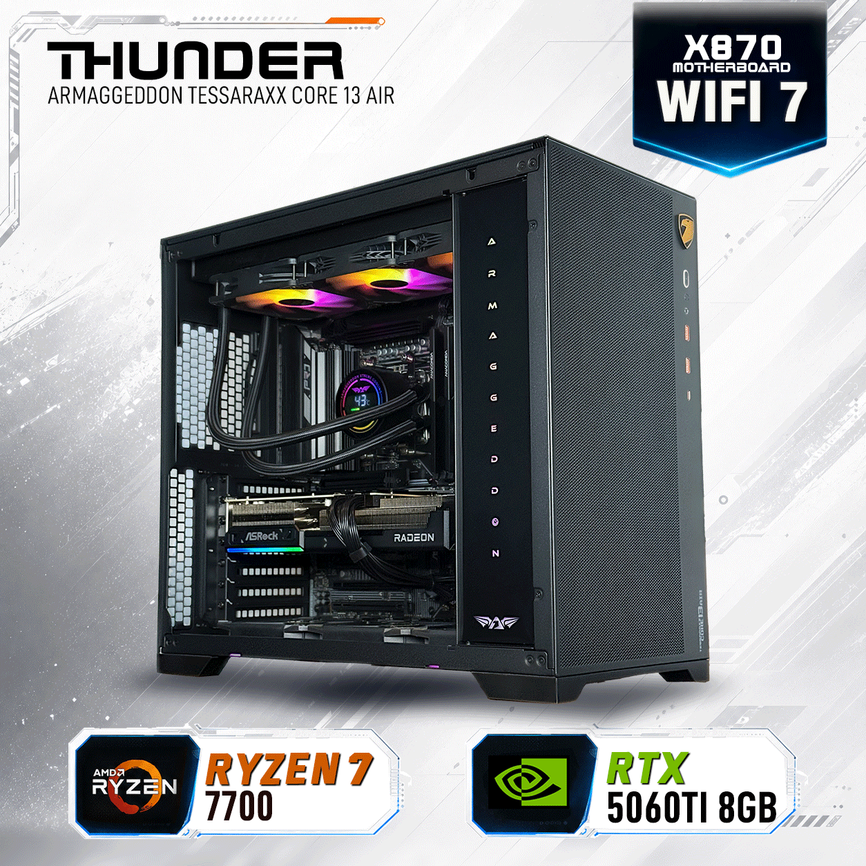 Armaggeddon Ryzen 7 7700 RTX 5060 Ti 8GB gaming PC banner