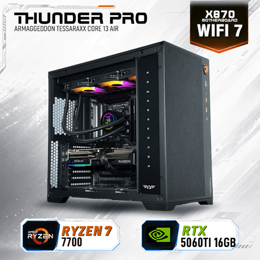 Armaggeddon Gaming PC – AMD Ryzen 7 7700 + RTX 5060Ti 16GB | Extreme Performance Build