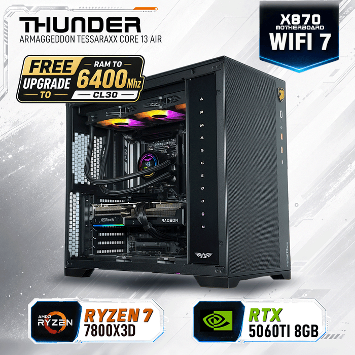 Armaggeddon Gaming PC - AMD RYZEN 7 7800X3D + RTX 5060Ti 8GB | Extreme Performance Build