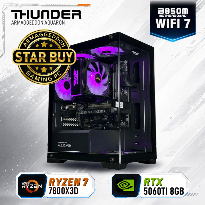 Armaggeddon Gaming PC – AMD Ryzen 7 7800X3D + RTX 5060Ti 8GB | Star Buy