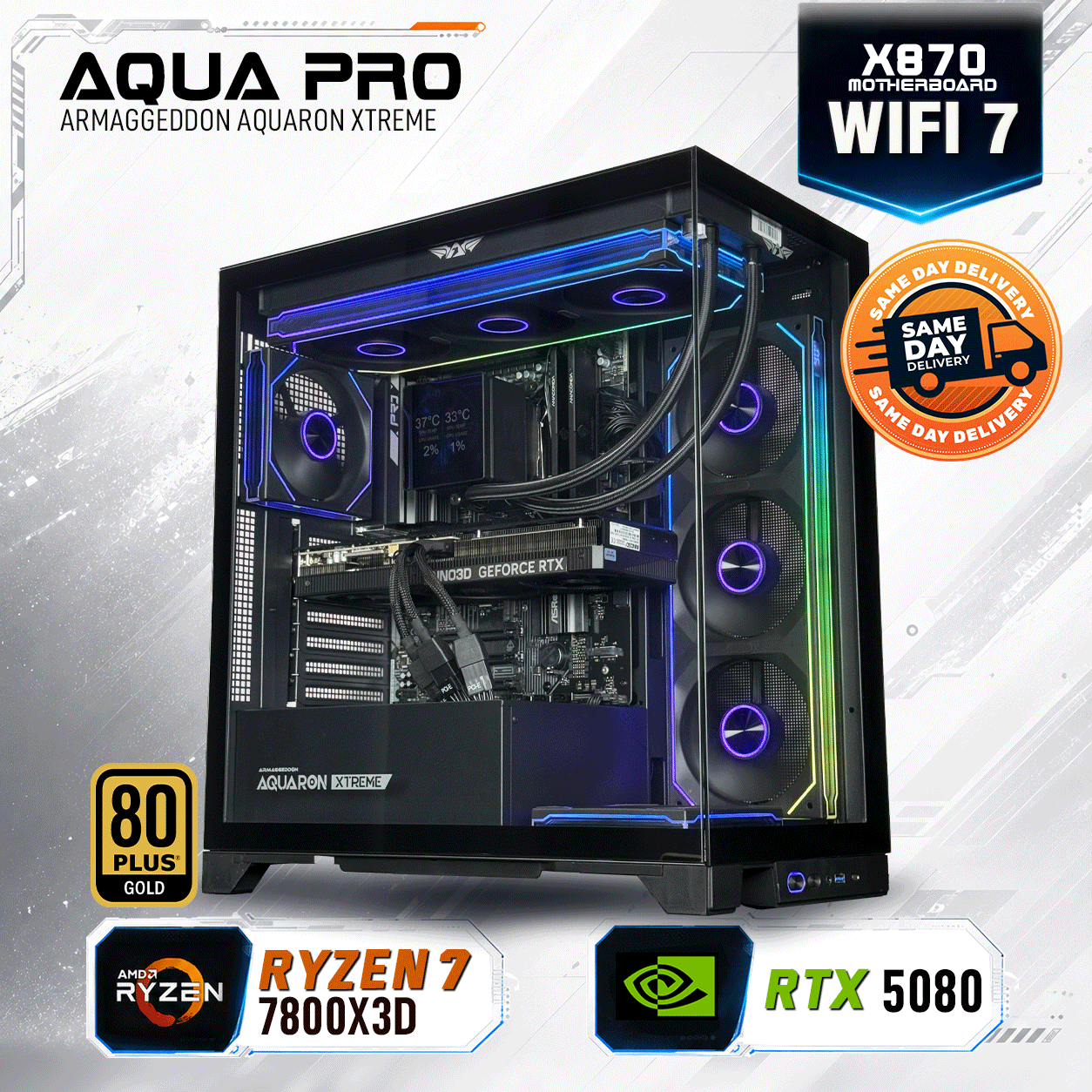 Ryzen 7 7800X3D RTX 5080 gaming PC with same day delivery