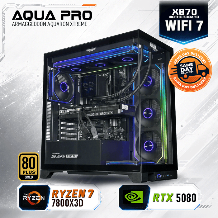 Armaggeddon High-End Gaming PC – AMD Ryzen 7 7800X3D + RTX 5080 | SAME DAY DELIVERY