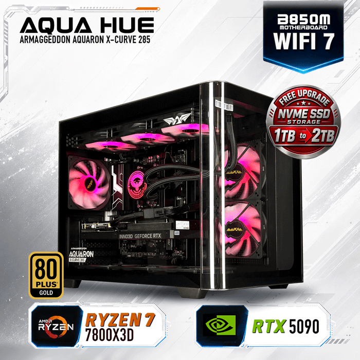 Armaggeddon Gaming PC - AMD Ryzen 7 7800X3D + RTX 5090 | Custom Built Desktop