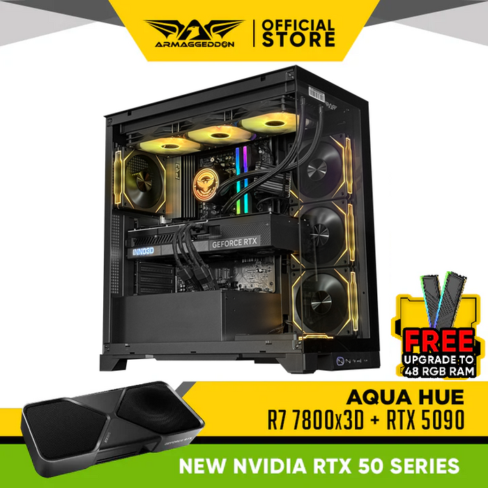 AQUA HUE R7 7800X3D + RTX 5090 (SAME DAY DELIVERY)