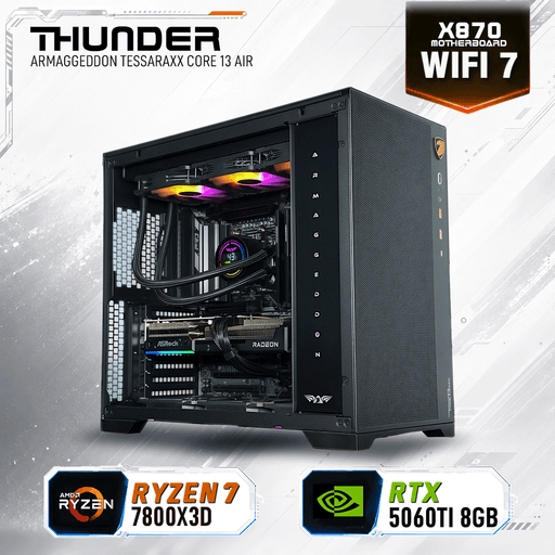 Armaggeddon Gaming PC - AMD RYZEN 7 7800X3D + RTX 5060Ti 8GB | Extreme Performance Build