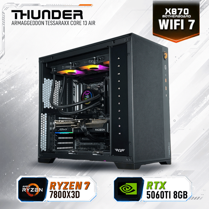 Armaggeddon Gaming PC - AMD RYZEN 7 7800X3D + RTX 5060Ti 8GB | Extreme Performance Build