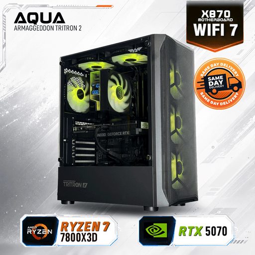 Armaggeddon High-End Gaming PC – Ryzen 7 7800X3D + RTX 5070 | SAME DAY DELIVERY