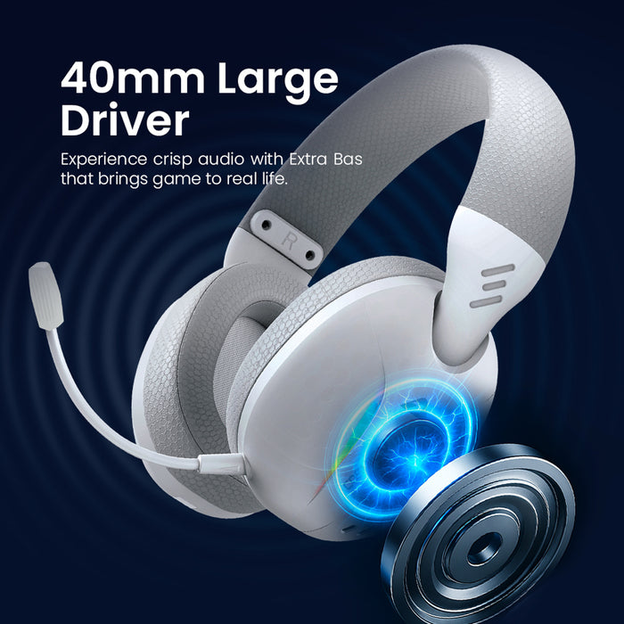 Armaggeddon Cosmic V Quad Mode Wireless RGB Gaming Headset Bluetooth 5.4, 2.4GHz USB-A USB-C, 40mm Drivers & Detachable Mic