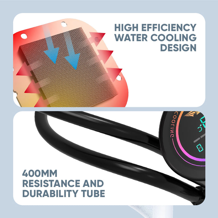 Armaggeddon Deepfreeze ADV A360 ARGB 360mm AIO CPU Liquid Cooler – Digital Temperature Display, Triple 120mm Fans, Intel AMD