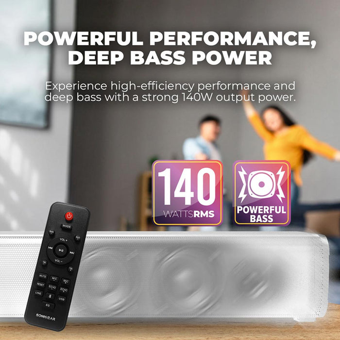 SonicGear SonicBar HD7000 Ultra Bass 140W TV Soundbar Bluetooth 5.0 | HDMI ARC, Optical & Dual Karaoke Mic Input