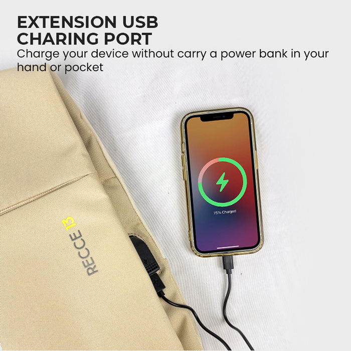 Armaggeddon Recce 13 Gaia Recycled Laptop Backpack with USB Charging Port, Splash-Resistant Material &amp; Trolley Sleeve