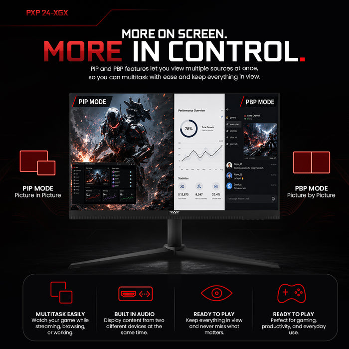 Armaggeddon PXP 24 XGX 24" FHD 600Hz TN Gaming Monitor 0.1ms Adjustable Stand FreeSync & G-SYNC Compatible