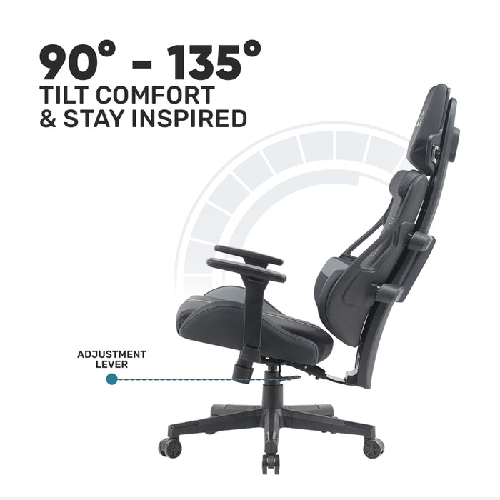 Armaggeddon EXO III Ergonomic Gaming Chair Scratch-Resistant PU Leather, 3D Armrests, 135° Recline, 150kg Capacity