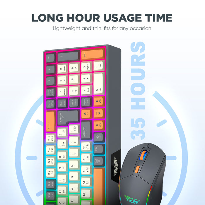 Armaggeddon MM-852R Duo Stealth Wireless Keyboard Mouse Combo Bluetooth 5.1, 2.4GHz, RGB, 85-Key, 3200 CPI
