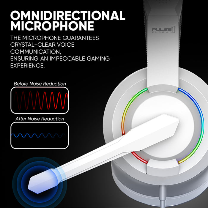 Armaggeddon Pulse 1 Chroma Wired Gaming Headset 2.1 Stereo, 40mm Drivers, RGB Lighting & Omnidirectional Mic
