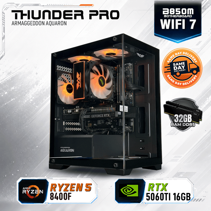 Armaggeddon Gaming PC – AMD Ryzen 5 8400F + RTX 5060Ti 16GB | SAME DAY DELIVERY