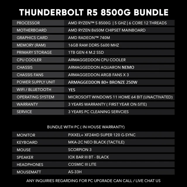 Thunderbolt R5 8500G | Best Entry Level for Gaming and Office