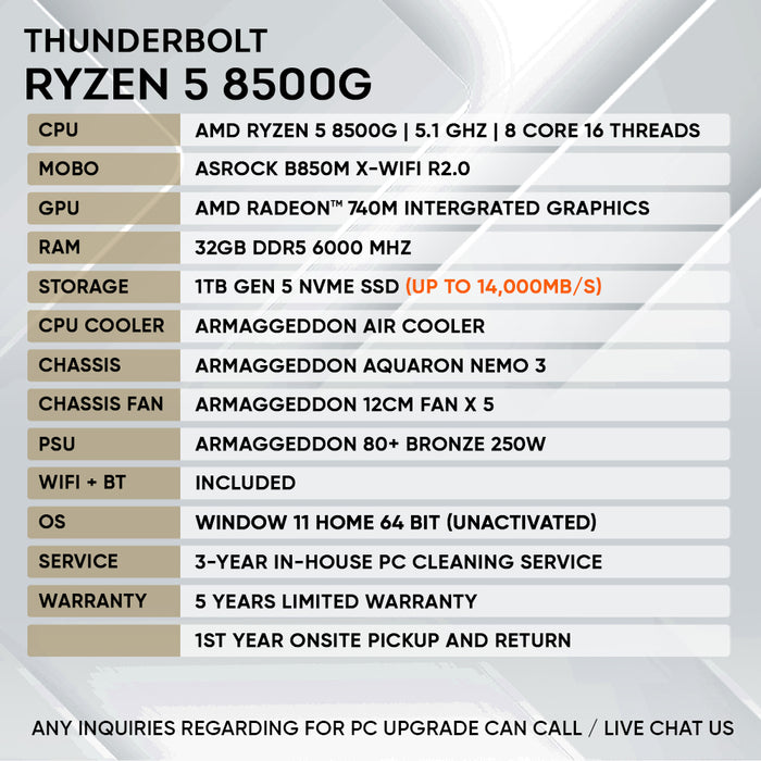 RYZEN 5 8500G | GEN 5 High Speed Home & Office PC (HORSEH DEAL)