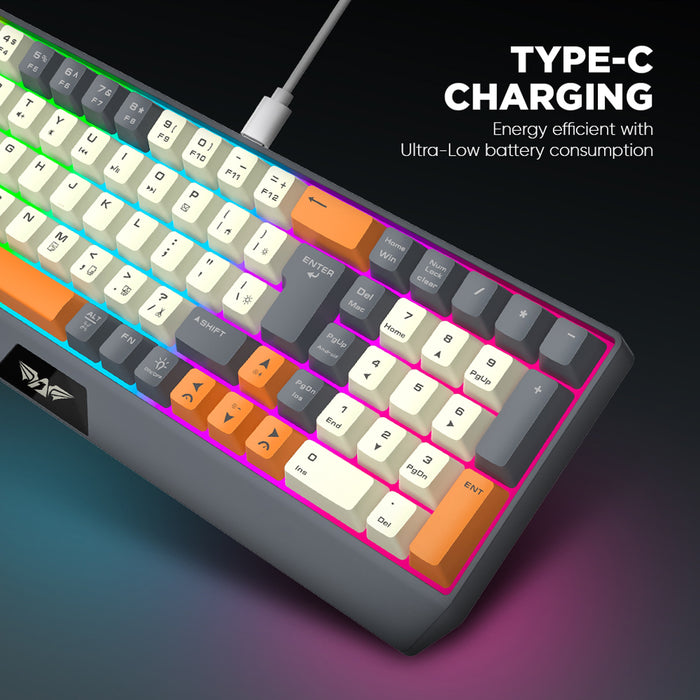 Armaggeddon MM-852R Duo Stealth Wireless Keyboard Mouse Combo Bluetooth 5.1, 2.4GHz, RGB, 85-Key, 3200 CPI
