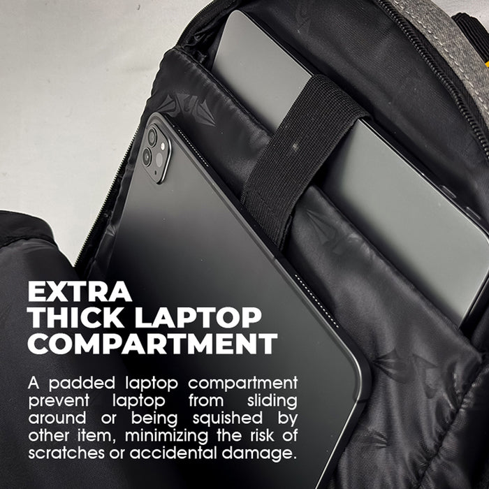 Armaggeddon Shield 3 Anti Theft Laptop Backpack with USB Charging Port, Padded Compartment & YKK Zip