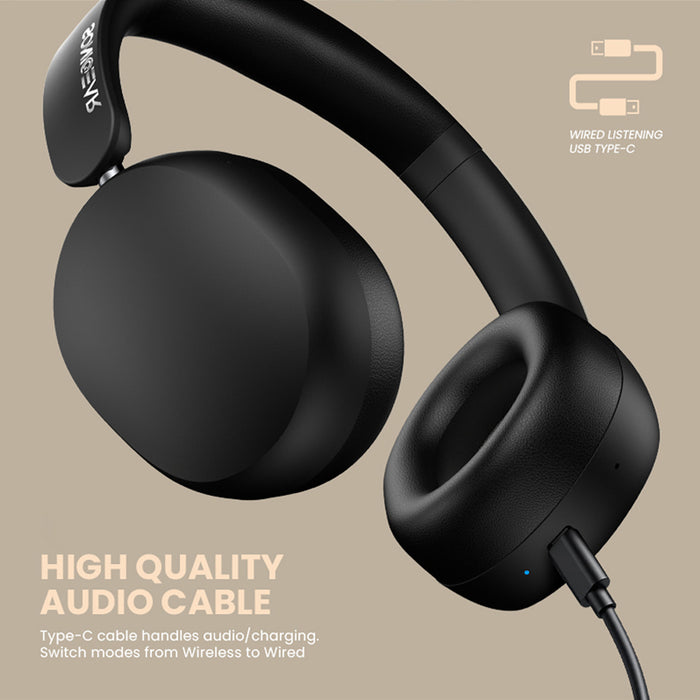 SonicGear Aura Clear 5 Hi-Res LDAC ANC Wireless Headphones Bluetooth 6.0 | 5-Mic ENC, 80H Battery & Gaming Mode