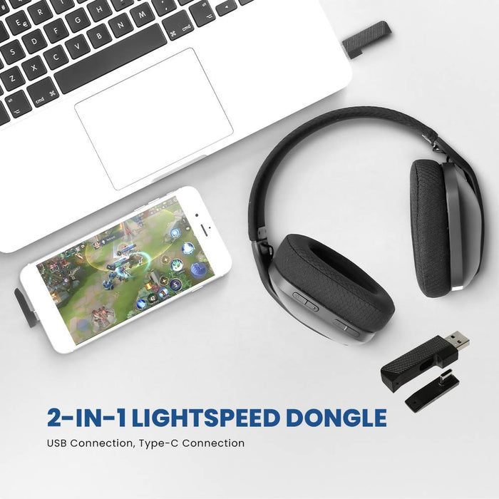 Armaggeddon Cosmic III Lite Quad Mode Wireless Gaming Headset Bluetooth 5.3, 2.4GHz USB-A USB-C, 40mm Drivers & Detachable Mic
