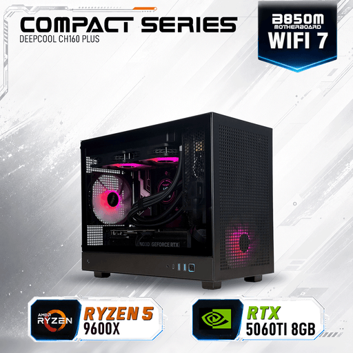 Armaggeddon Gaming PC – AMD Ryzen 5 9600X + RTX 5060Ti 8GB | Compact Series 32GB RAM
