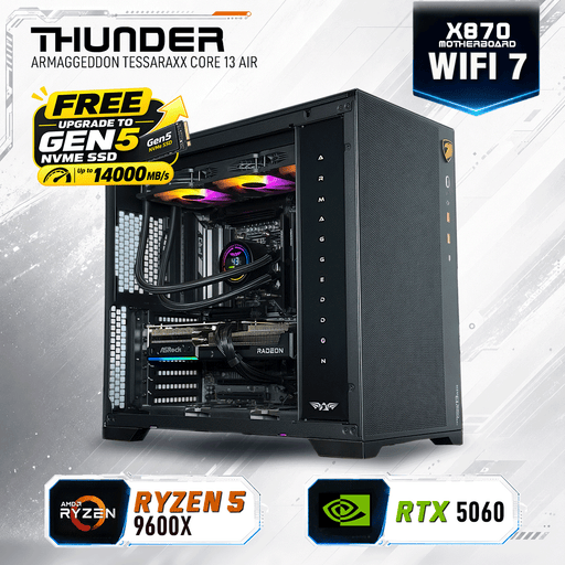 Armaggeddon Gaming PC – AMD Ryzen 5 9600X + RTX 5060 | Extreme Performance Build (FLASH SALE)