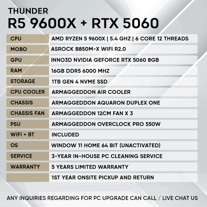 RYZEN 5 9600X + RTX 5060
