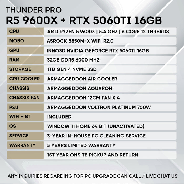 RYZEN 5 9600X + RTX 5060 Ti 16GB