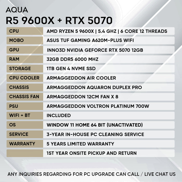 RYZEN 5 9600X + RTX 5070
