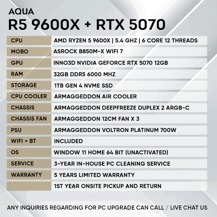 RYZEN 5 9600X + RTX 5070