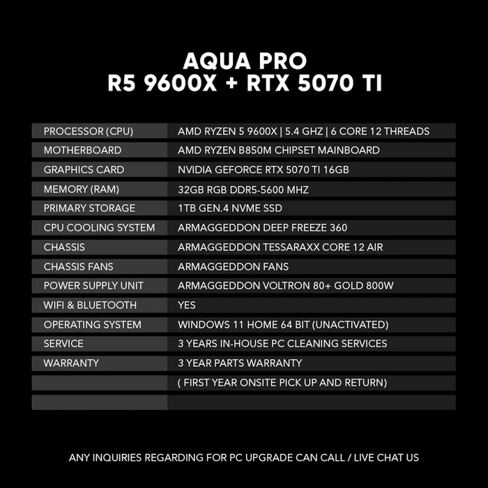 AQUA PRO R5 9600X + RTX 5070 Ti