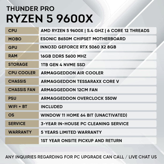 RYZEN 5 9600X + RTX 5060 (CORE V)