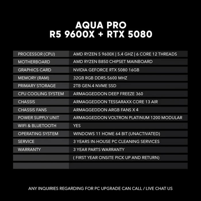 AQUA PRO R5 9600X + RTX 5080
