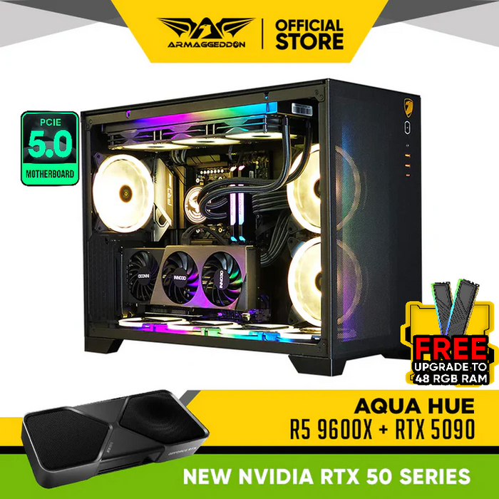 AQUA HUE R5 9600X + RTX 5090 (SAME DAY DELIVERY)