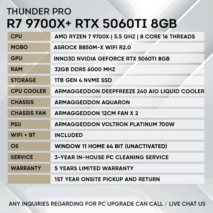 RYZEN 7 9700X + RTX 5060 Ti 8GB