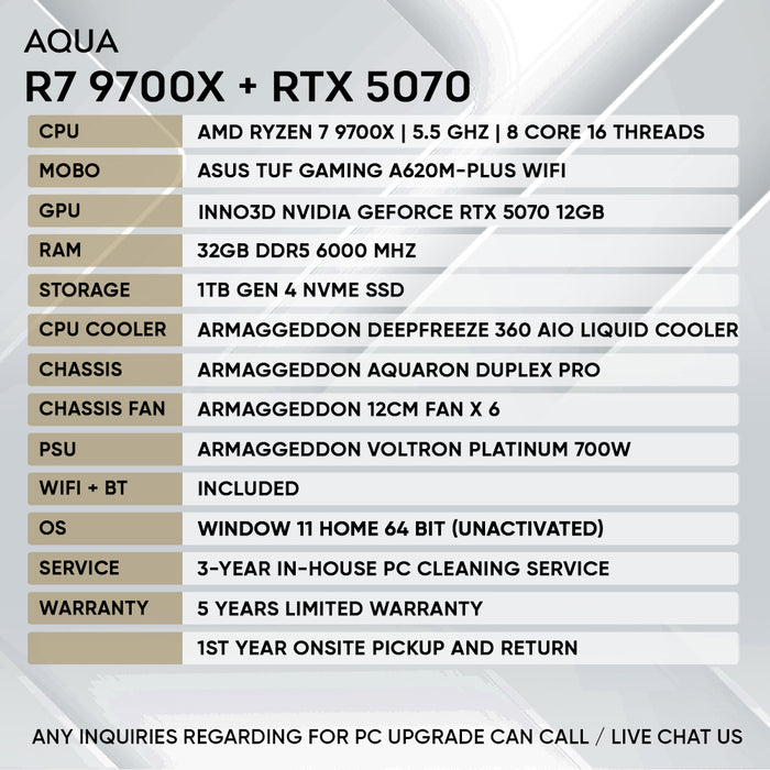 RYZEN 7 9700X + RTX 5070