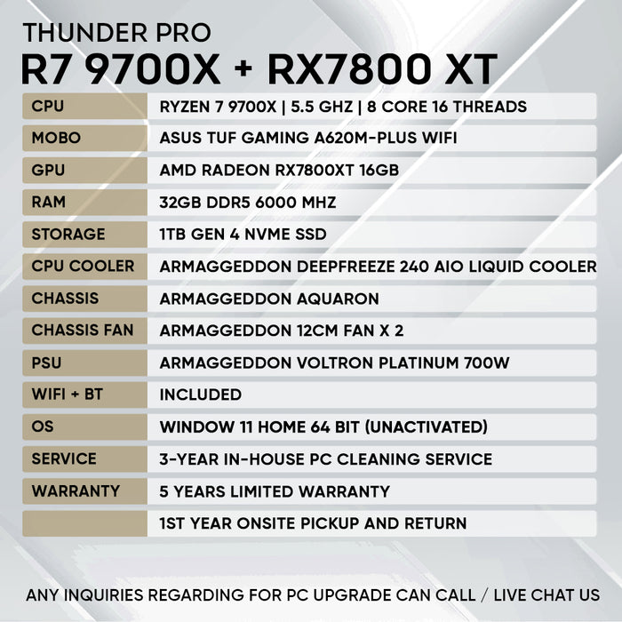 RYZEN 7 9700X + RX 7800XT