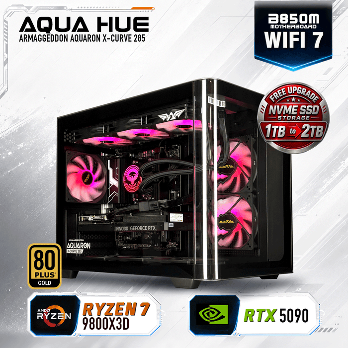 Armaggeddon Gaming PC - AMD Ryzen 7 9700X + RTX 5090 | Custom Built Desktop