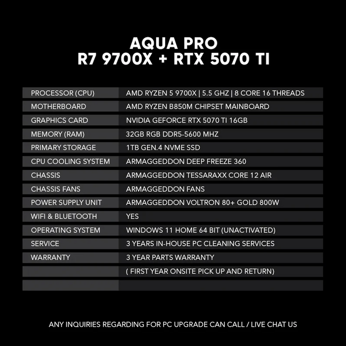 AQUA PRO R7 9700X + RTX 5070 Ti