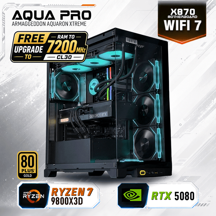 Armaggeddon High-End Gaming PC – AMD Ryzen 7 9800X3D + RTX 5080 | Extreme Performance Build
