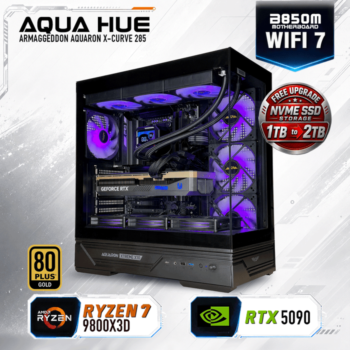 Armaggeddon Gaming PC - AMD Ryzen 7 9800X3D + RTX 5090 | Custom Built Desktop