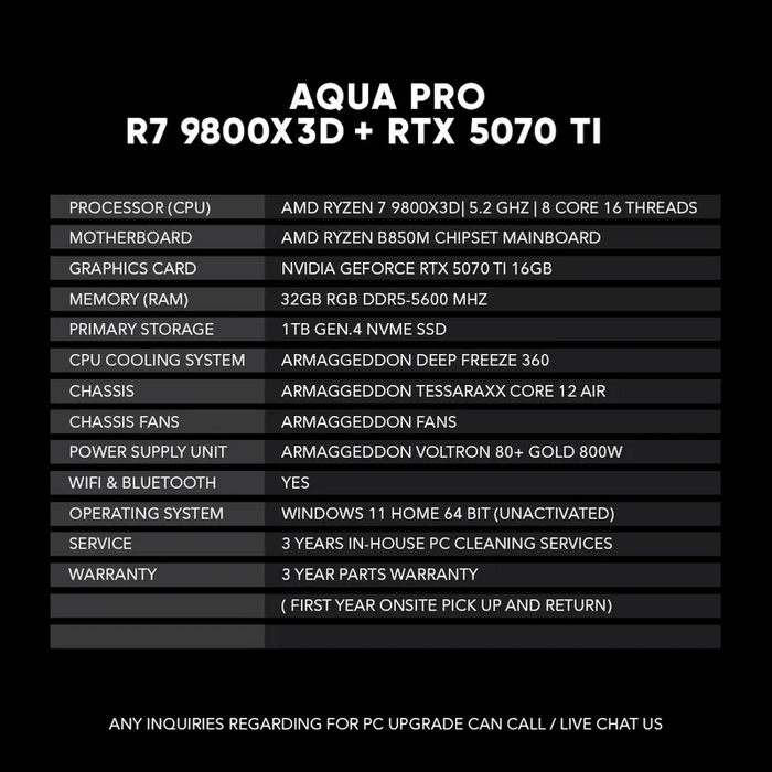 AQUA PRO R7 9800X3D + RTX 5070 Ti