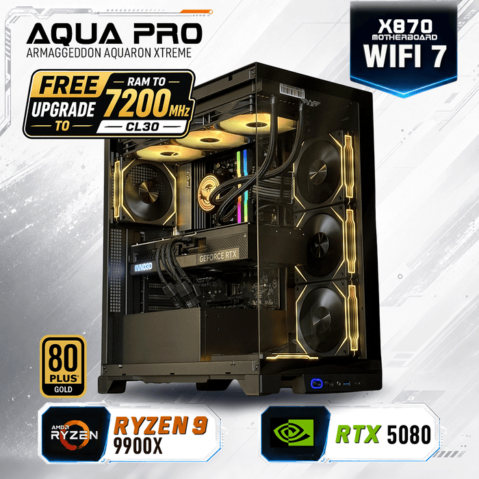 Armaggeddon High-End Gaming PC – AMD Ryzen 9 9900X + RTX 5080 | Extreme Performance Build