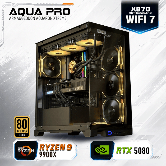 Armaggeddon High-End Gaming PC – AMD Ryzen 9 9900X + RTX 5080 | Extreme Performance Build