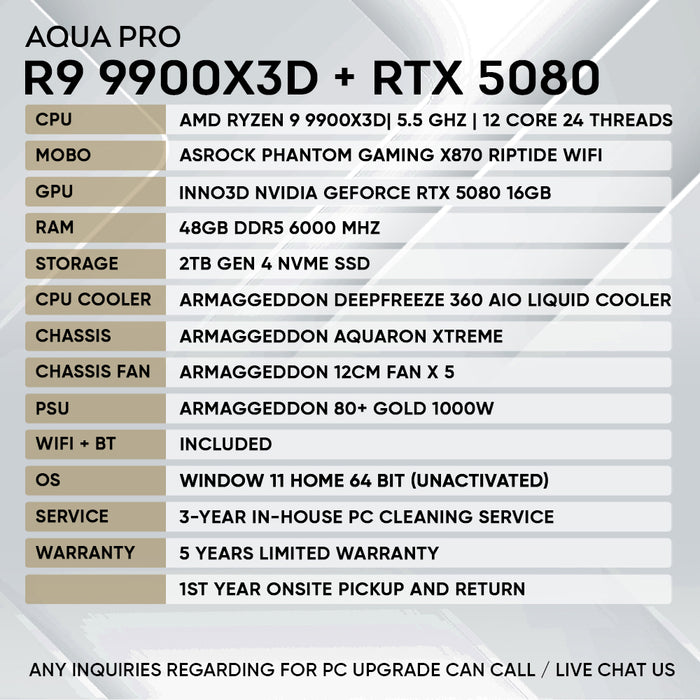 RYZEN 9 9900X3D + RTX 5080