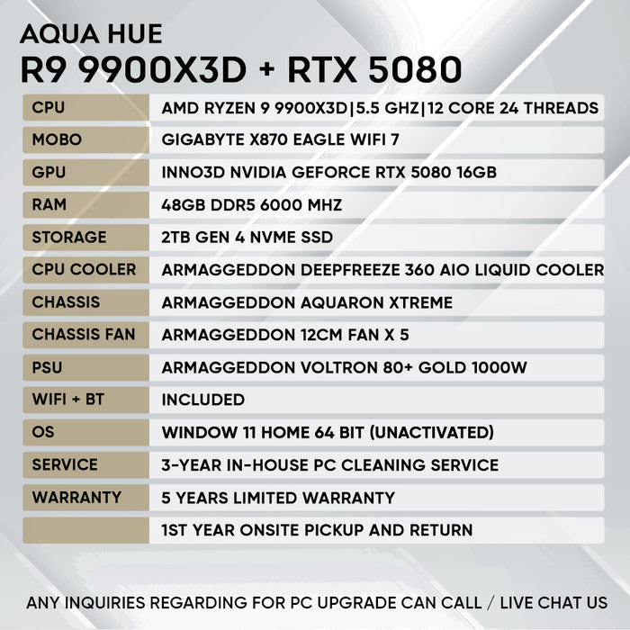 RYZEN 9 9900X3D + RTX 5080