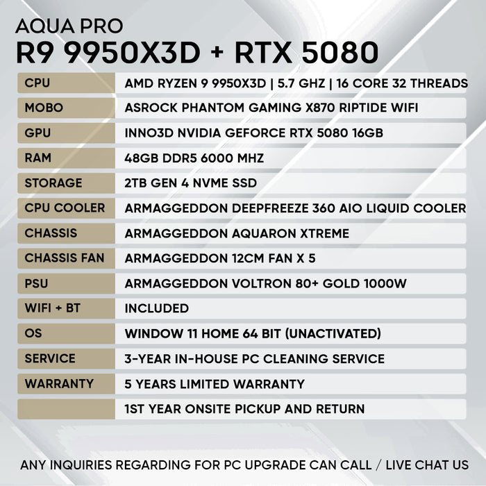 RYZEN 9 9950X3D + RTX 5080